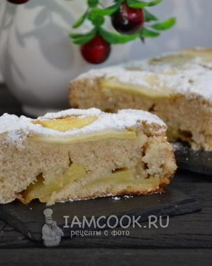 Постный манник с яблоками