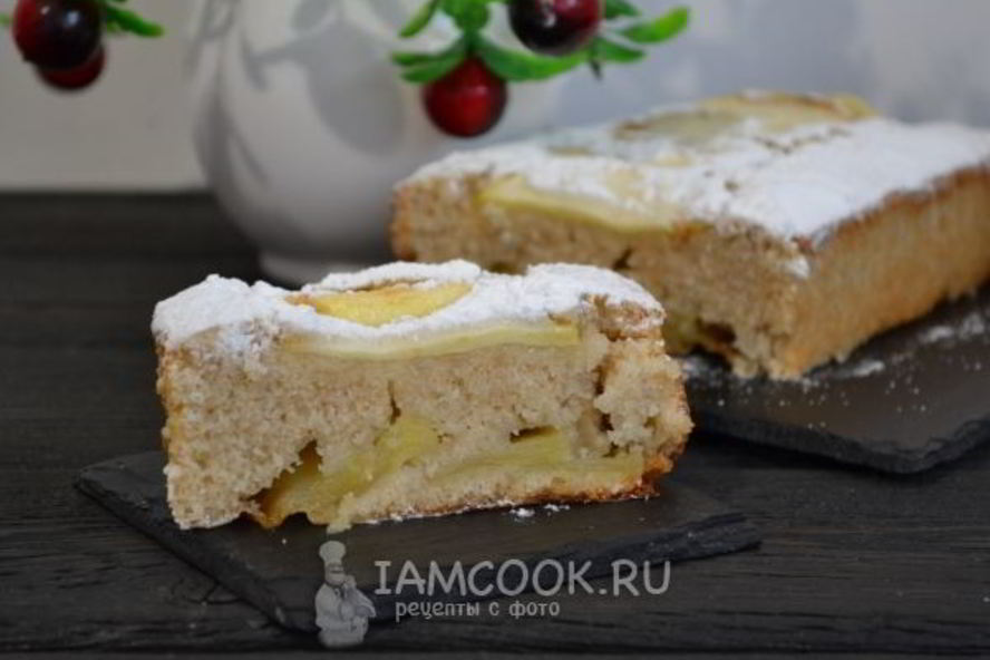 Рецепт постного манника с яблоками