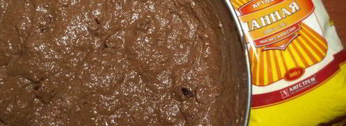 постный шоколадный манник с вяленой клюквой. Шаг 5