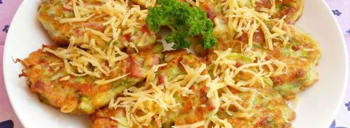 оладьи из кабачков с сыром и колбасой. Шаг 7