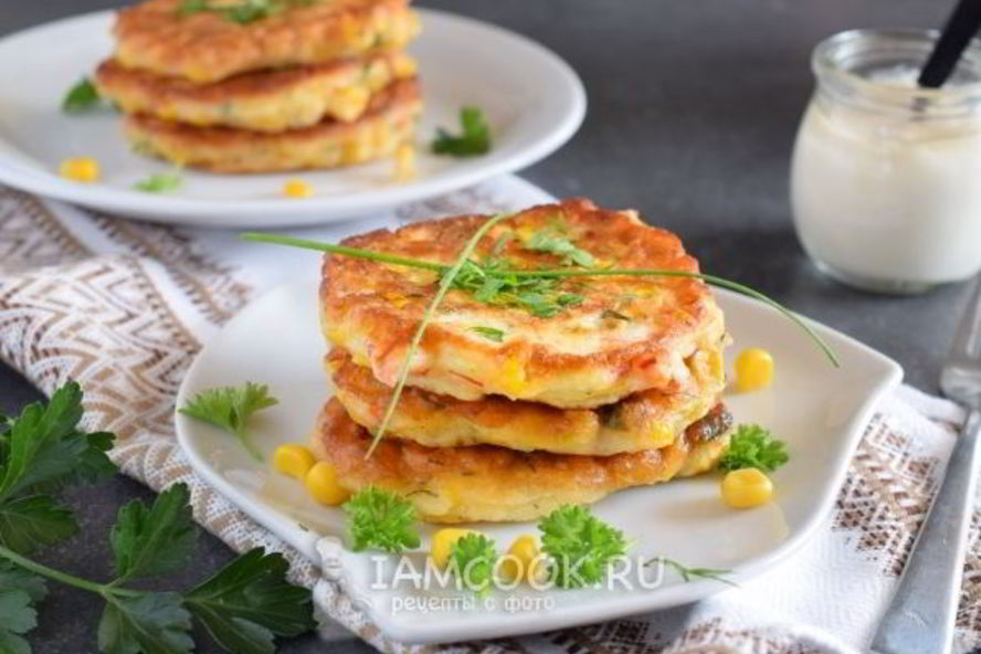 Рецепт оладий из консервированной кукурузы