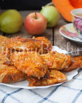 Оладьи из тыквы и яблок