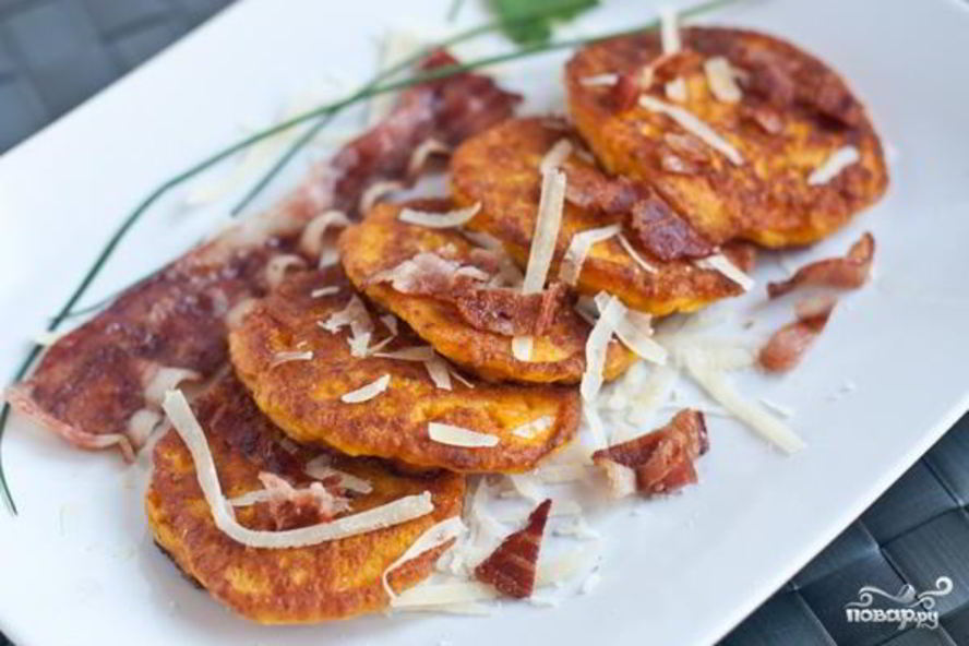 Рецепт оладий из тыквы с сыром