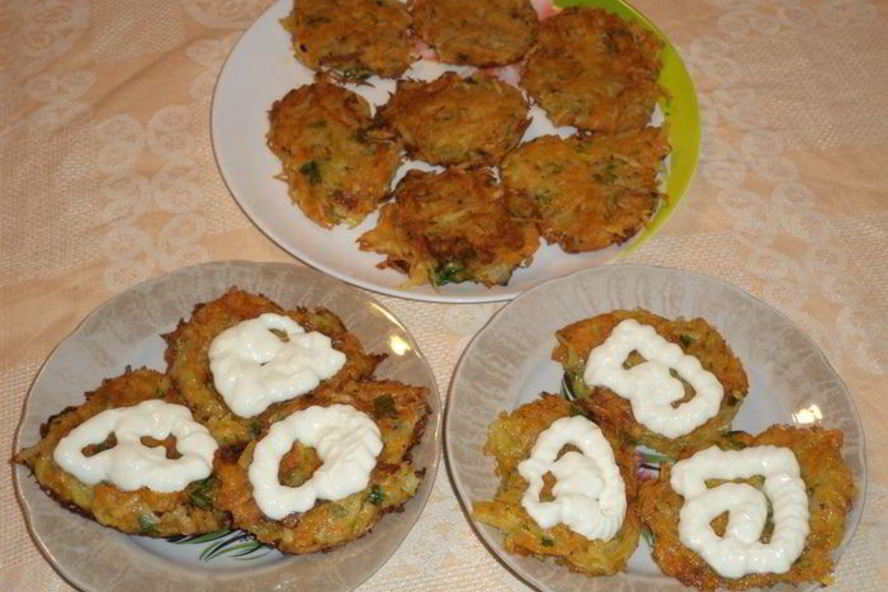 Рецепт румяных картофельно-тыквенные оладьи