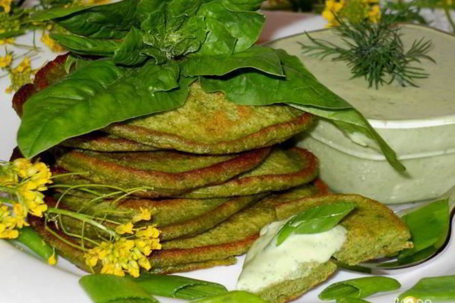 Рецепт шпинатных оладий с брынзой