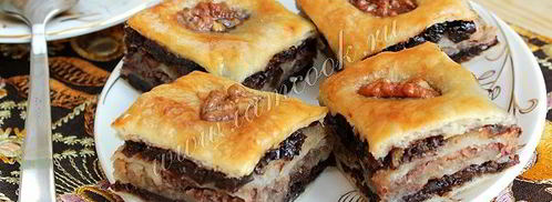 пахлава из слоеного теста. Шаг 14