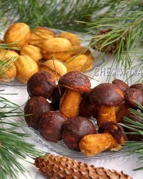 Печенье Грибочки и Орешки со сгущенкой
