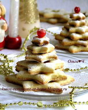 Творожное печенье с лимонной цедрой и вишневым конфитюром