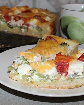 Киш с брокколи и сыром Фета