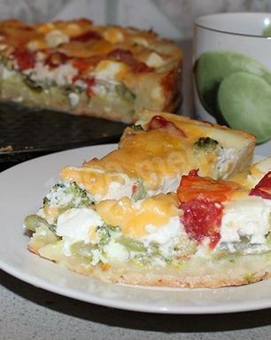 Киш с брокколи и сыром Фета