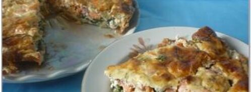 киш с кабачками и семгой. Шаг 12