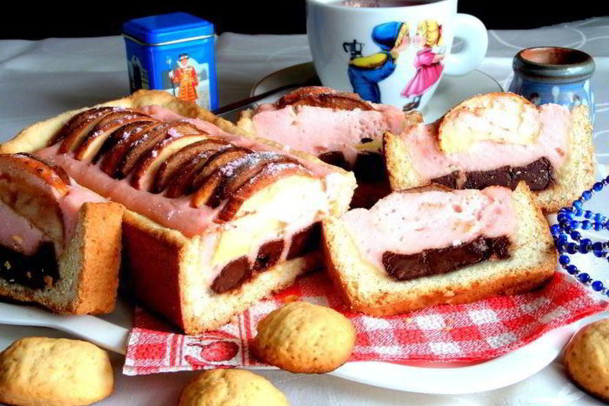 Рецепт песочного пирога с фруктами в творожном муссе