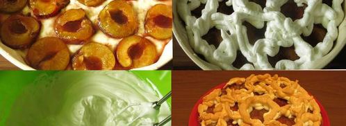 пирог на йогурте со сливами и меренгой. Шаг 3