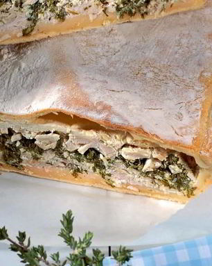 Пирог с курицей и шпинатом