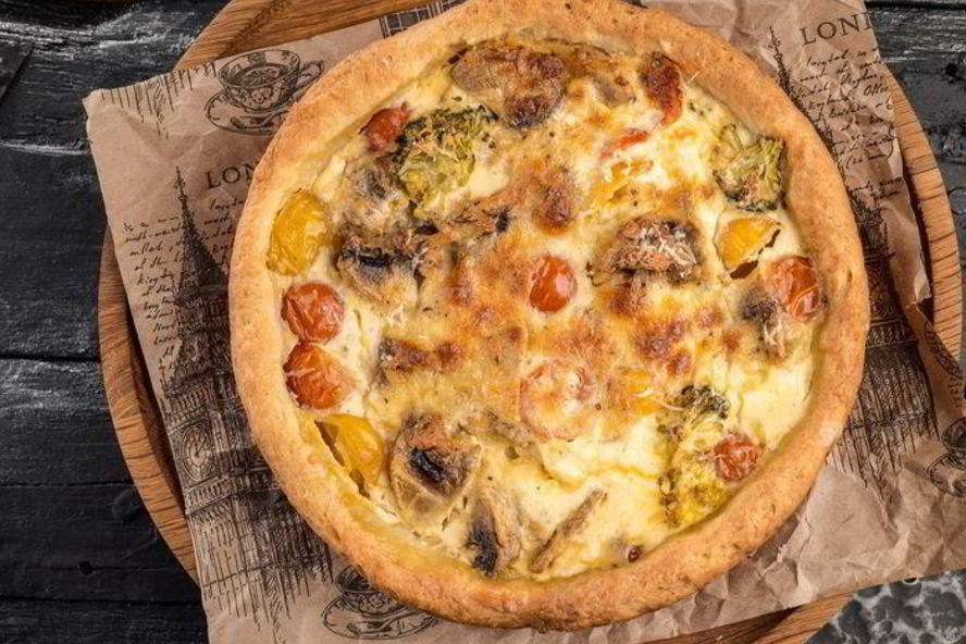 Рецепт пирога с творогом, брокколи и грибами