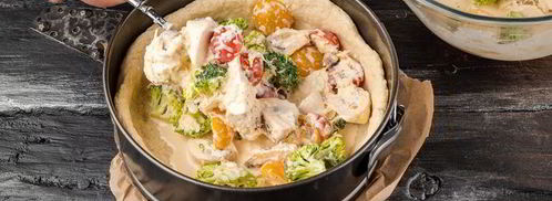 пирог с творогом, брокколи и грибами. Шаг 6