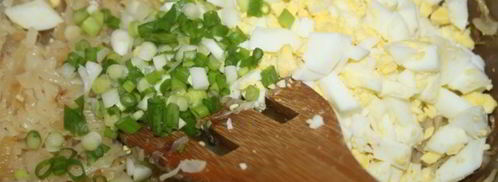 содовые пирожки с капустой, луком и яйцом. Шаг 2