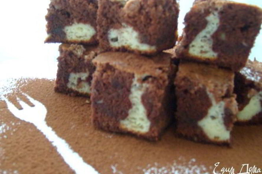 Рецепт брауни с грецким орехом и сливочной начинкой