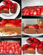 Шоколадные пирожные с клубникой в желе