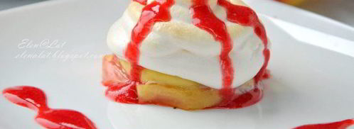 яблочное пирожное с меренгой и малиновым соусом. Шаг 8