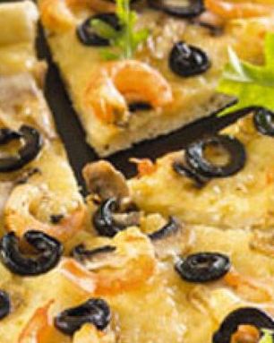 Мини-пицца с креветками