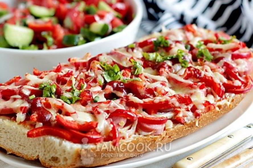 Рецепт пиццы из батона