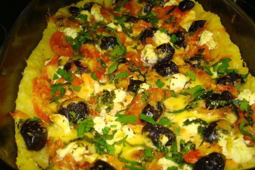 Рецепт пиццы из картофеля с оливками