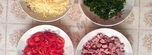 пицца мини из слоеного теста. Шаг 3