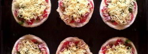 пицца мини из слоеного теста. Шаг 8