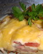 Пицца на сковороде из батона