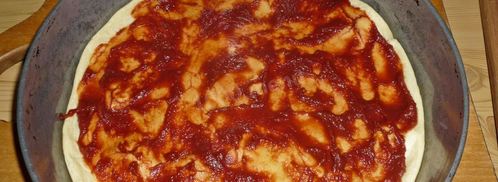 пицца на жидком тесте со свининой, помидорами и перцем. Шаг 12