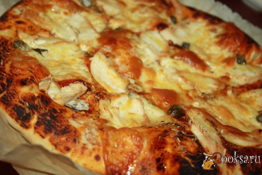 Рецепт пиццы с курицей и каперсами