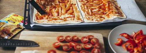 пицца с курицей карри на слоеном тесте. Шаг 7