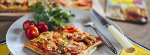 пицца с курицей карри на слоеном тесте. Шаг 10