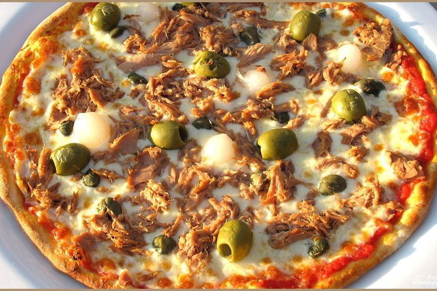 Рецепт пиццы с тунцом