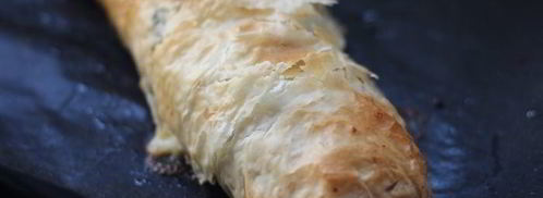 штрудель с лососем, моцареллой и шпинатом. Шаг 5