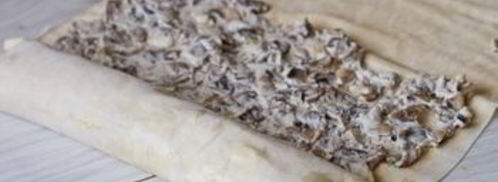 закусочный штрудель с грибами и сыром. Шаг 9