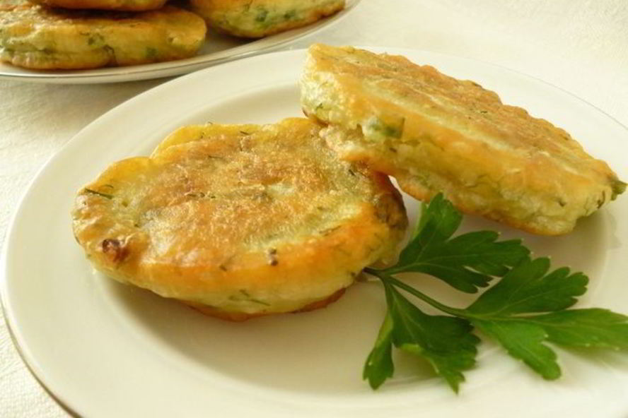 Рецепт оладушек без яиц с зеленью
