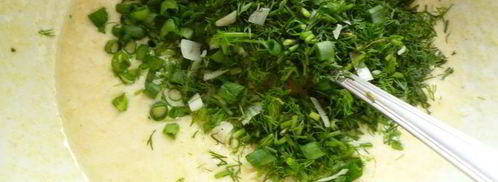 оладушки без яиц с зеленью. Шаг 5