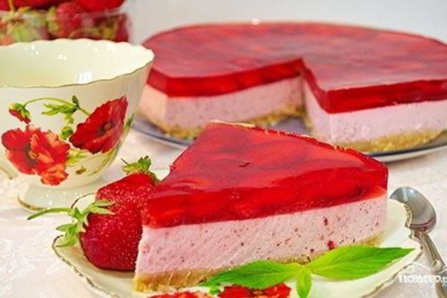 Рецепт клубнично-творожного торт