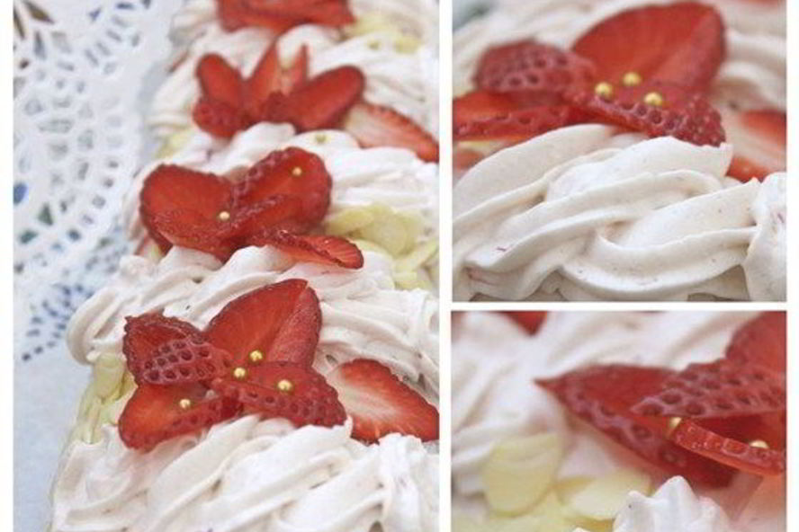 Рецепт клубничного бисквитного рулета