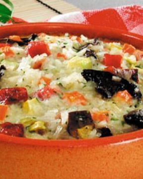 Рисовый торт с овощами