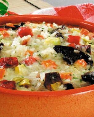 Рисовый торт с овощами