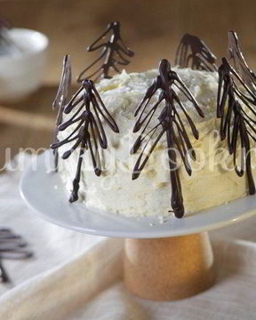 Шоколадный праздничный новогодний торт