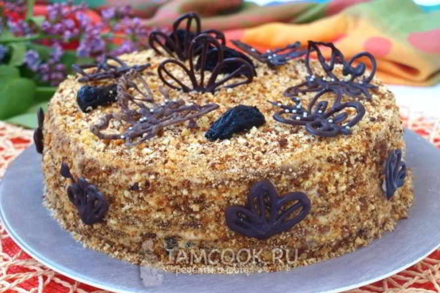 Рецепт торта медовик с черносливом