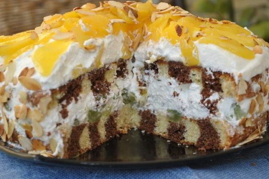 Рецепт торта парадиз с манго и виноградом