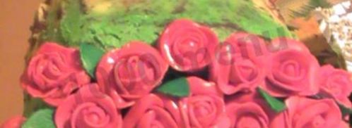 торт с бантом из мастики букет роз. Шаг 12