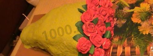 торт с бантом из мастики букет роз. Шаг 14