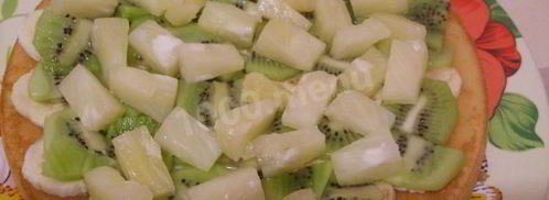 торт с фруктами без выпечки на коржах. Шаг 9