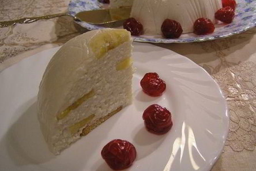 Рецепт творожно-бананового торт-купол